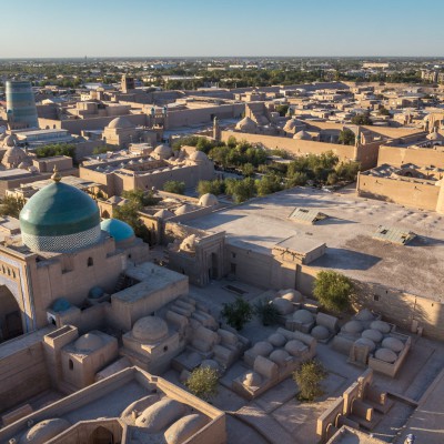 Ausblick über Khiva vom Islom-Hoja-Minarett