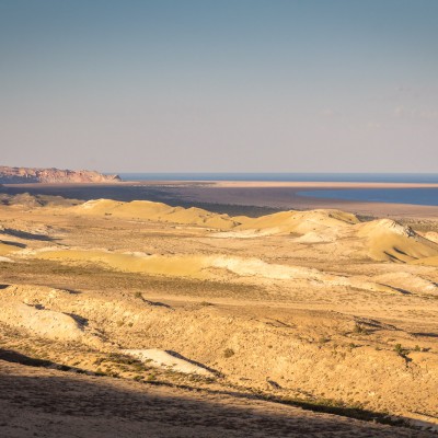 Der erste Blick auf den verbliebenen Aralsee