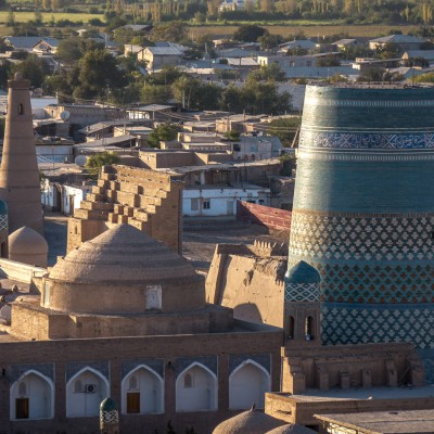 Ausblick über Khiva vom Islom-Hoja-Minarett