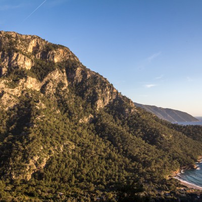 Ausblick auf das Mittelmeer vom Fullmoon Camp in Kabak südlich von Ölüdeniz