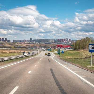Einfahrt nach Krasnojarsk