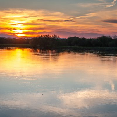Sonnenuntergang im Selenga-Delta