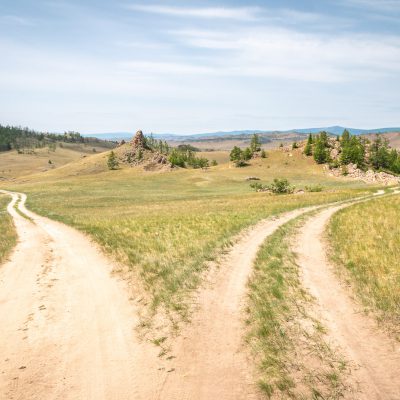 Einsame Fahrspuren