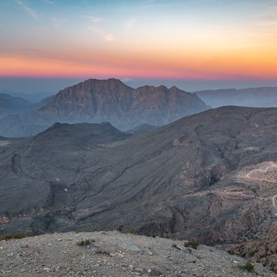 Sonnenuntergang am Pass  Sharaf Al Alamayn